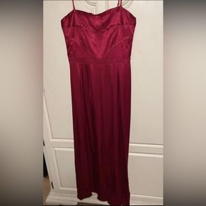 Gorgeous Red Silky Long Strapless Gown Sz 10